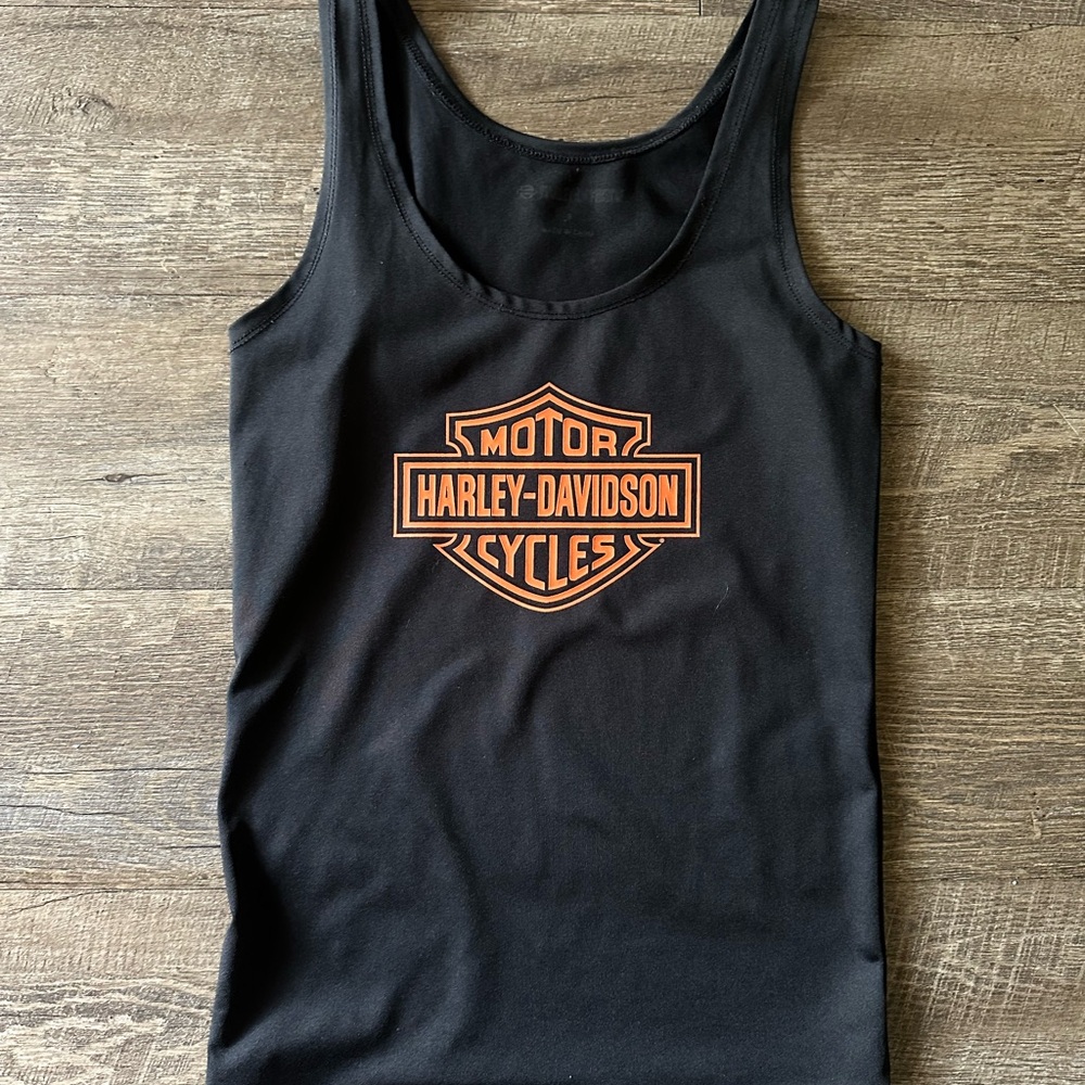 Women’s Harley-Davidson Black and Orange Logo Tank